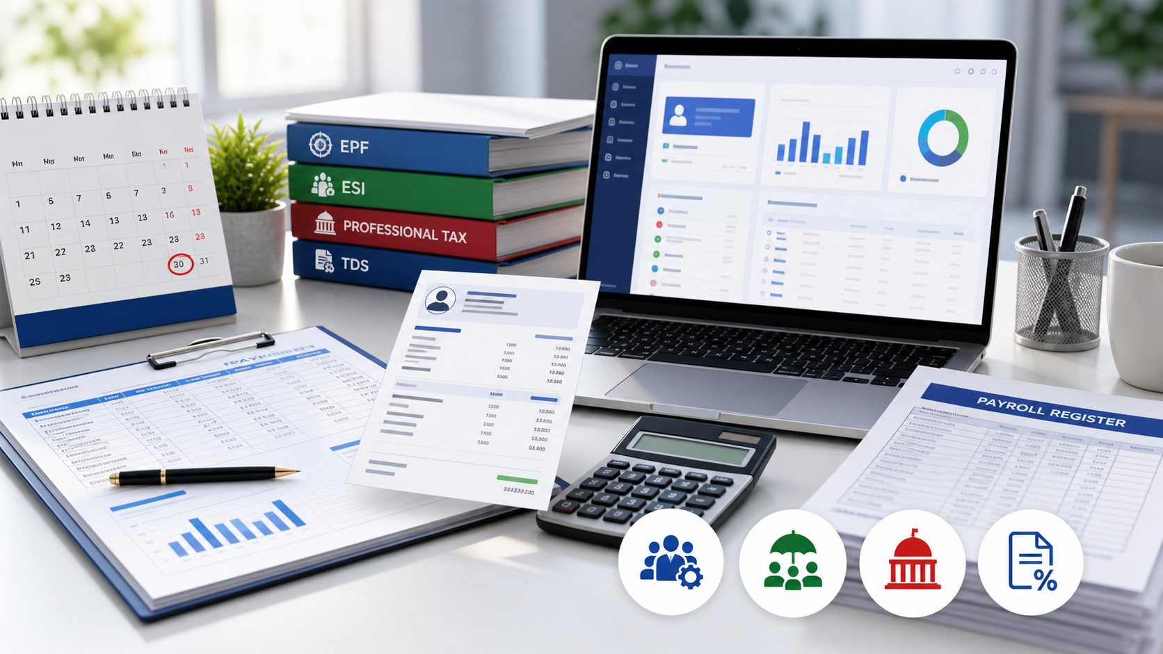 Payroll processing workflow illustration for India
